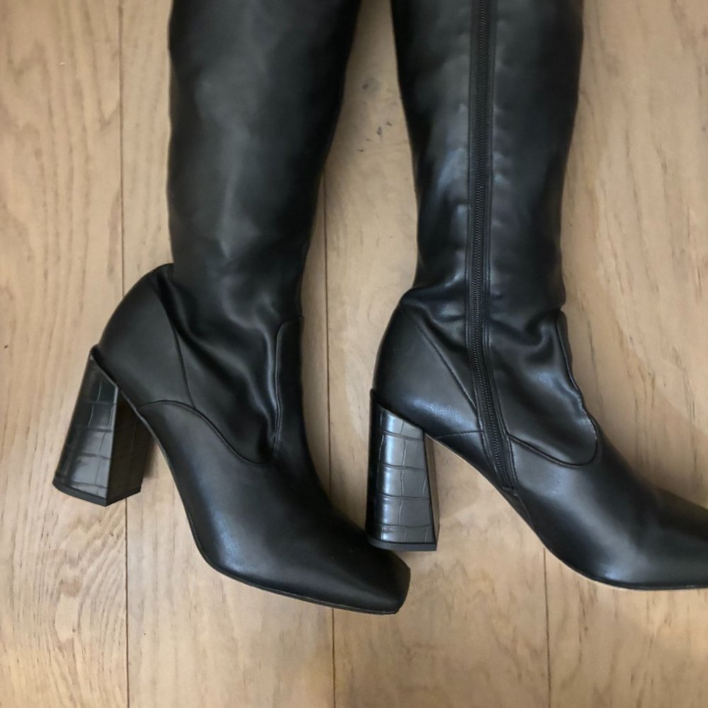 Franco Tribute Wide Calf Knee High Boot - Black- sz 10